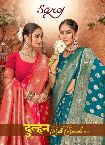 Saroj Dulhan Silk Saroski Vol 7 Fancy Silk Wholesale Fancy Sarees Collection