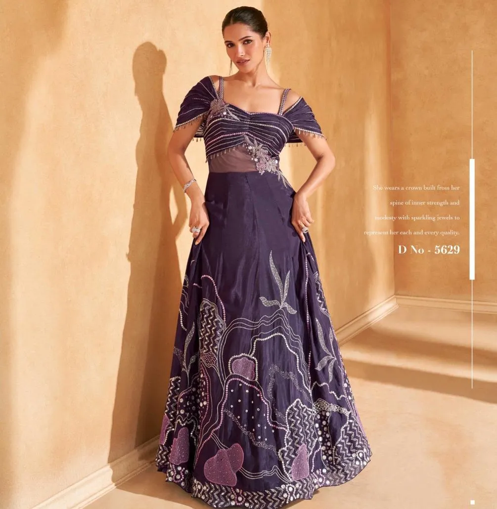 Sayuri Adah Chinon Silk Wholesale Designer Indo Western Collection