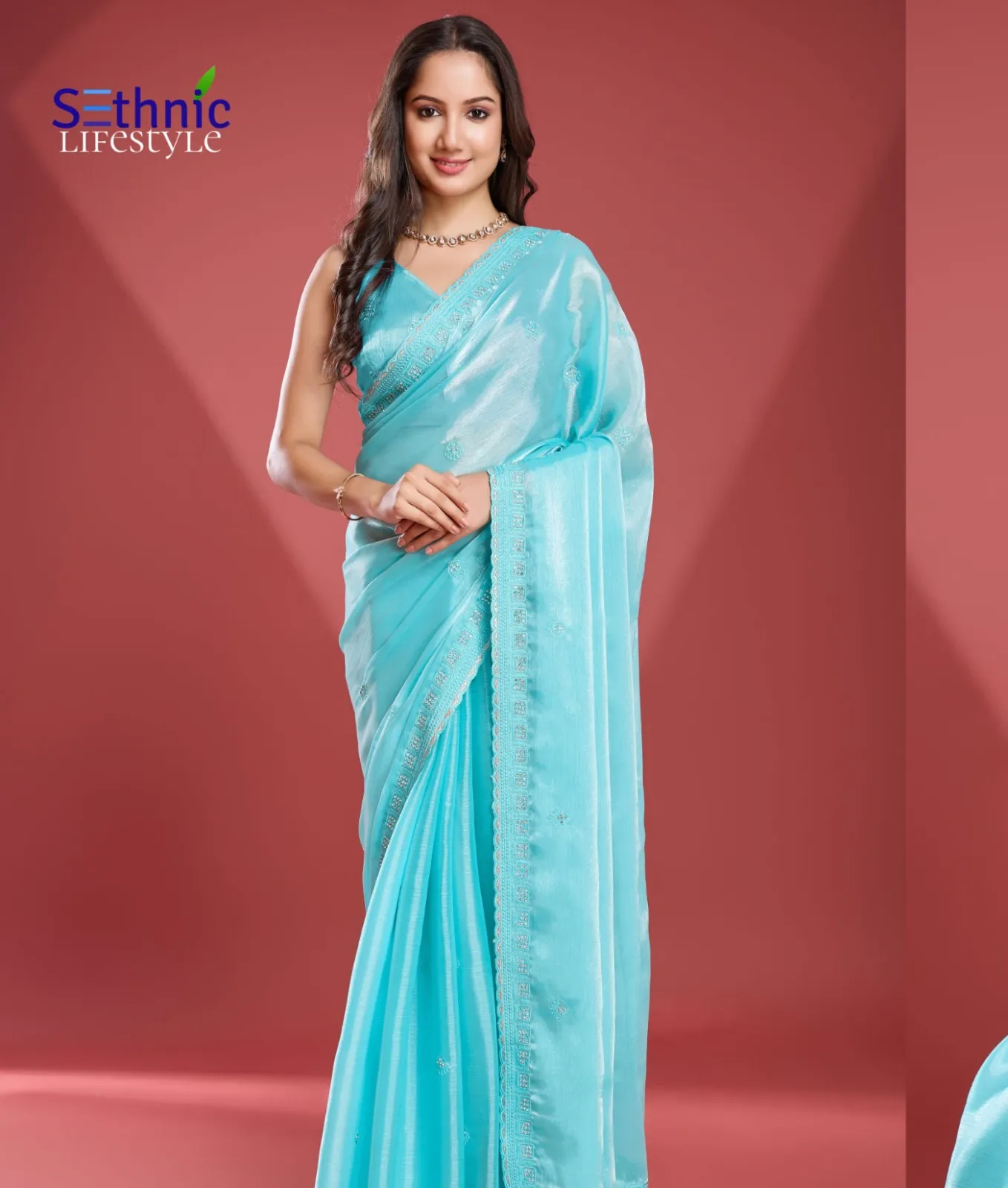 Sethnic Aarika Soft Tissue Burberry Wholesale Fancy Saree Collection