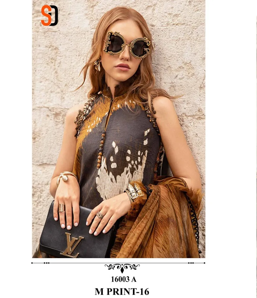 Shraddha M Print 16003 Series Cotton Dupatta Wholesale Pakistani Salwar Suit Collection