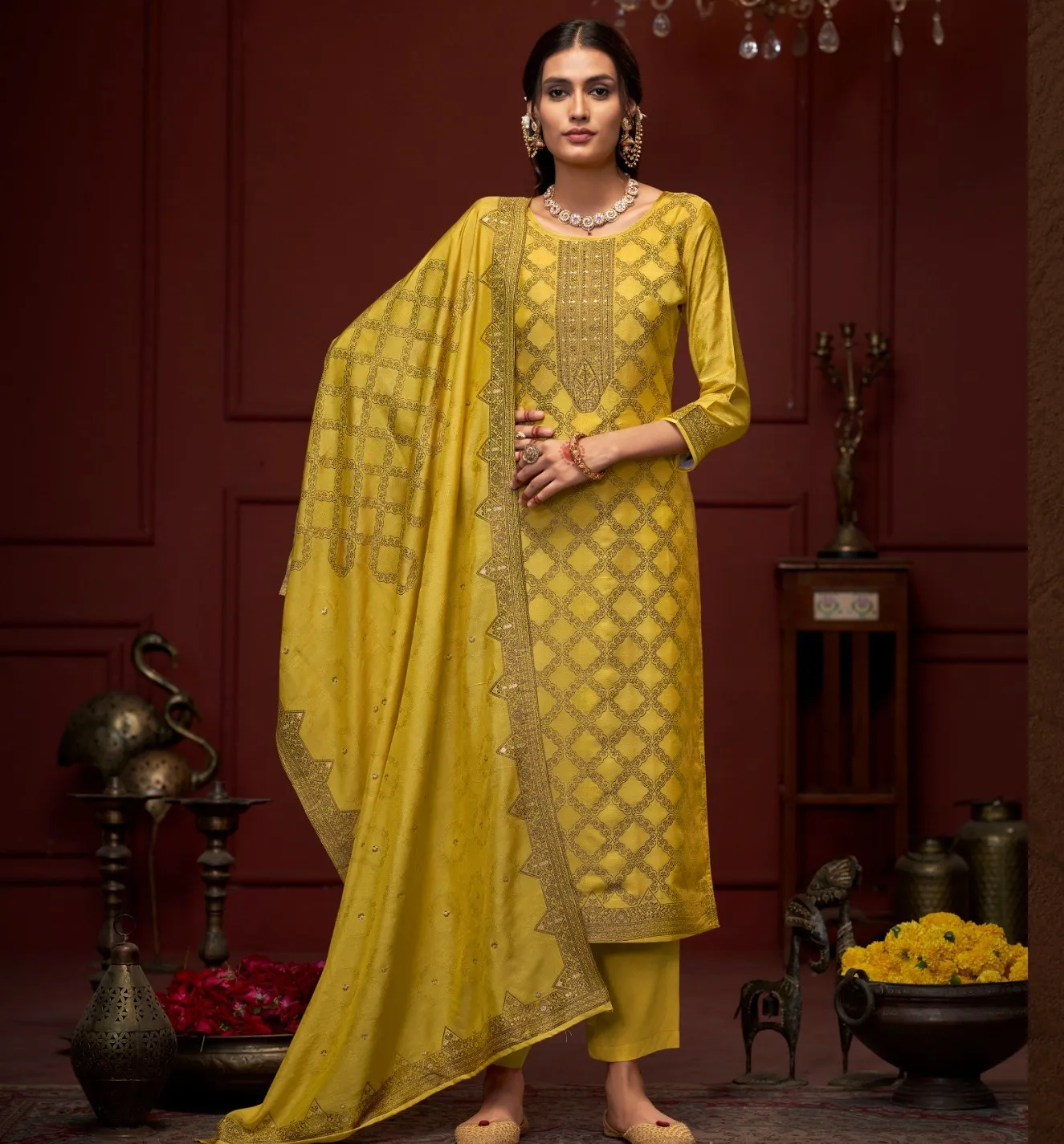 Triple A Stuti Repeat Viscos Muslin Jequard Wholesale Designer Salwar Suit Collection