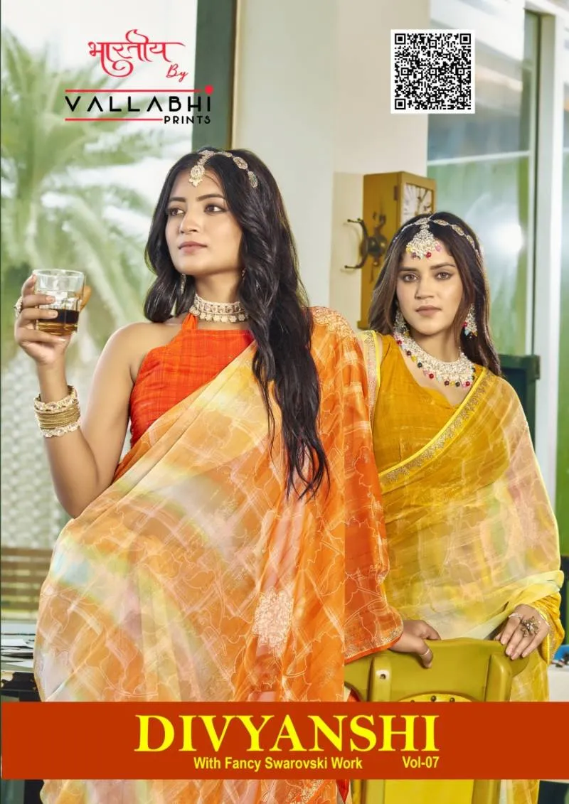 Vallabhi Divyanshi Vol 7 Georgette Printed Wholesale Fancy Sarees Collection