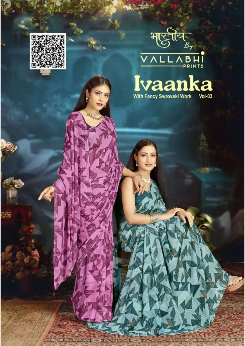 Vallabhi Ivaanka Vol 3 Georgette Printed Wholesale Fancy Sarees Collection