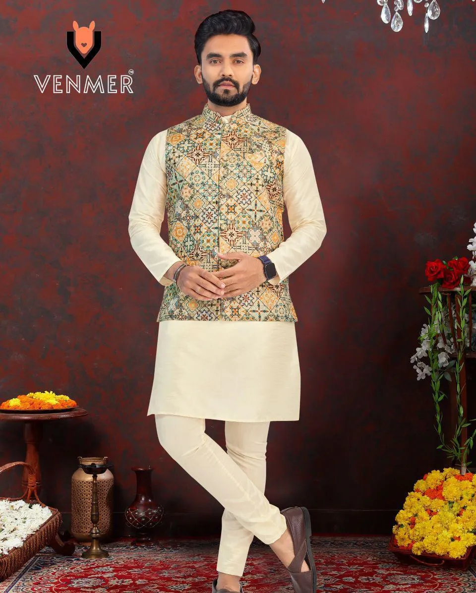 Venmer Vol 4 Heavy Silk Wholesale Designer Kurta Pajama with Koti Collection