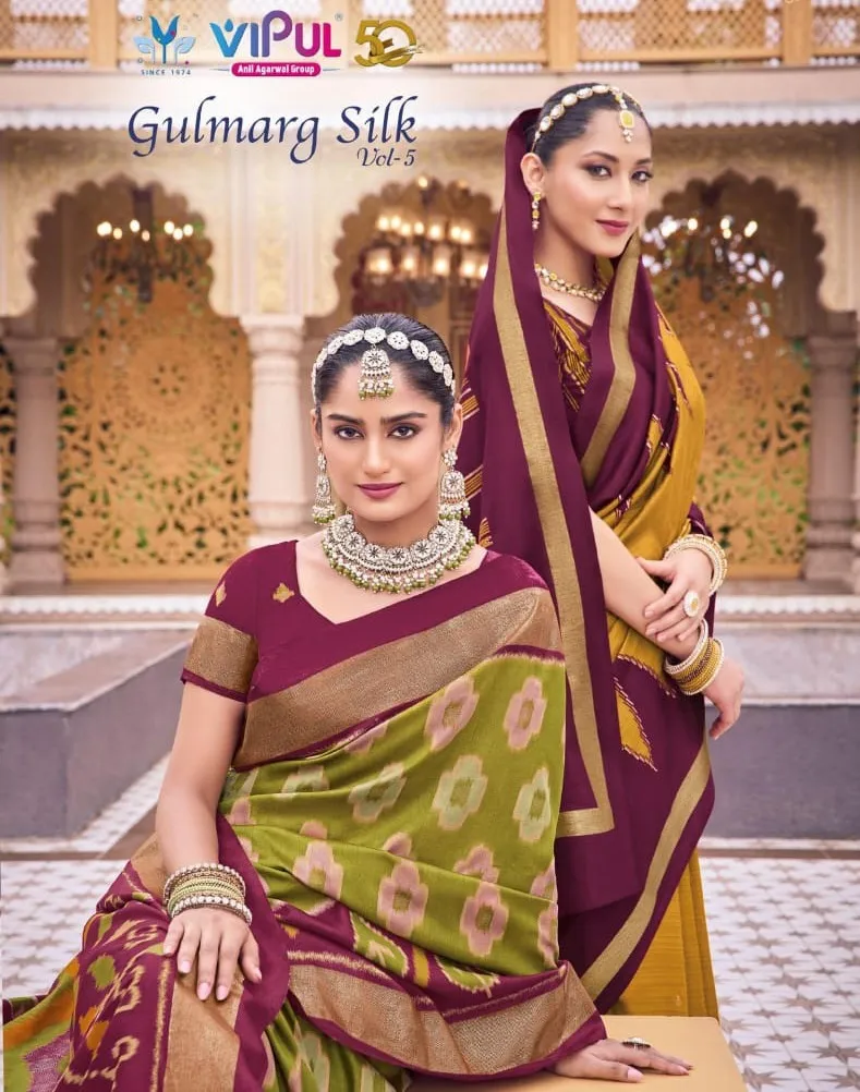 Vipul Gulmarg Silk Vol 5 Silk Wholesale Designer Sarees Collection