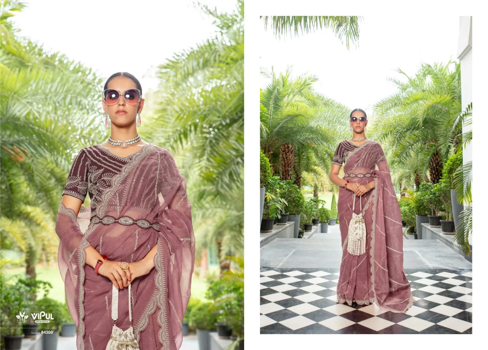 Vipul Swara Chiffon Wholesale Fancy Sarees Collection — Wholesale Sarees, Vipul wholesale from Surat — view 7