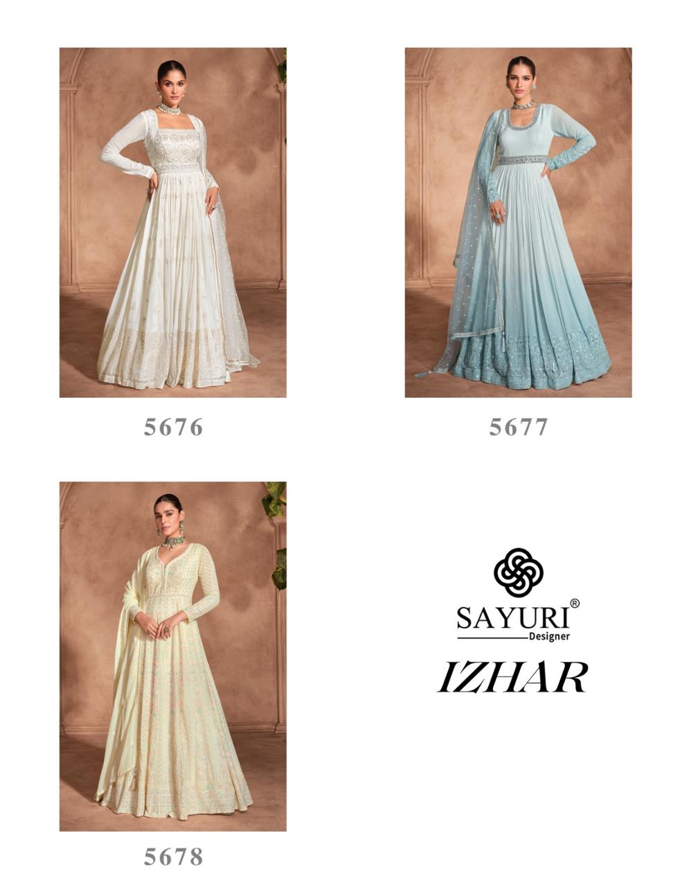 Sayuri Designer Izhar Georgette Anarkali Wholesale Gown Catalog - Image 3