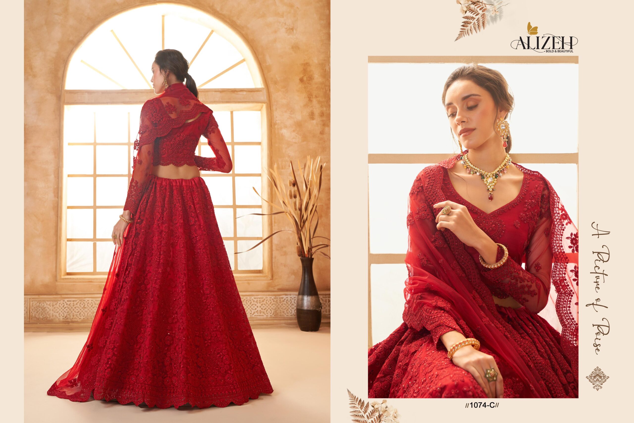 Alizeh Bridal Heritage Colour Saga Vol 3 Wholesale Lehenga Choli Collection -1081 - Image 5