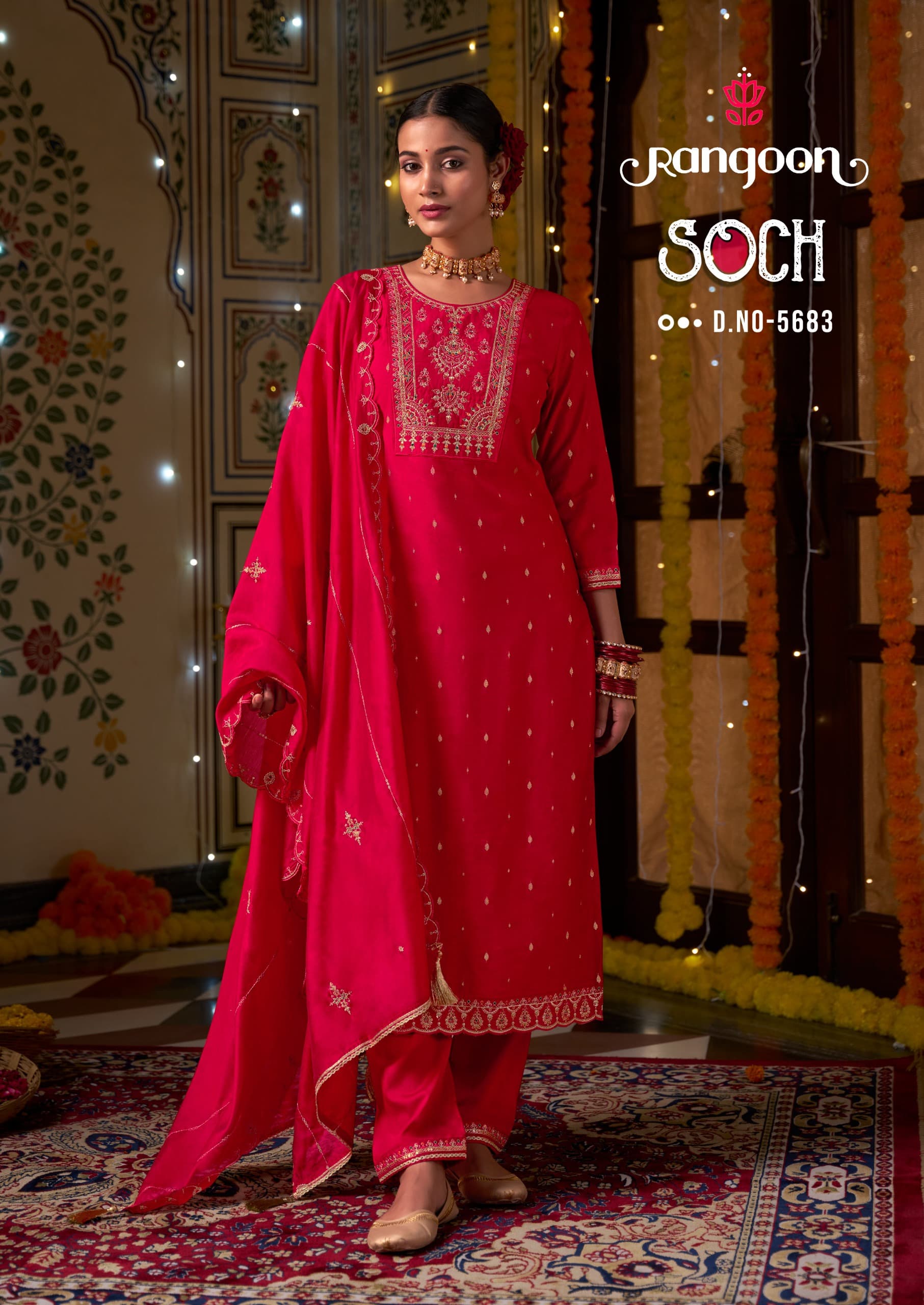 Rangoon Soch Viscose With Fancy Embrodery Work Wholesale Readymade Salwar Suits Catalog - Image 2