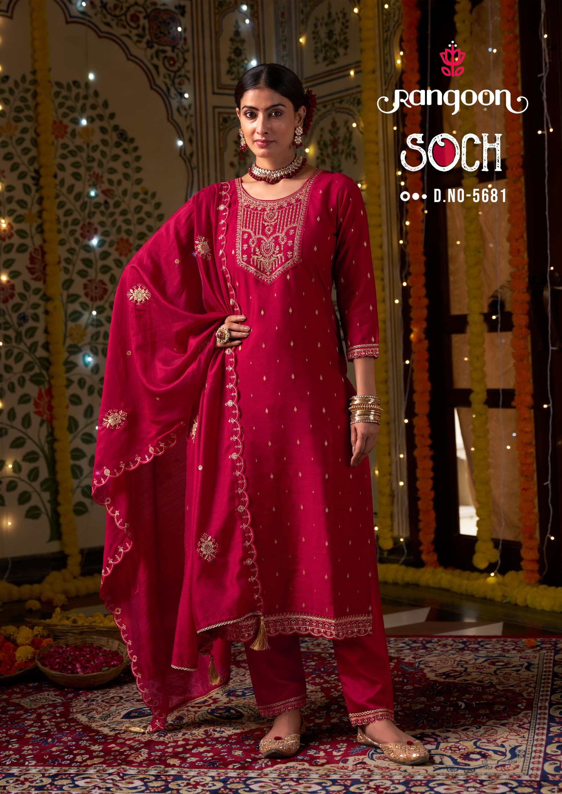 Rangoon Soch Viscose With Fancy Embrodery Work Wholesale Readymade Salwar Suits Catalog - Image 5