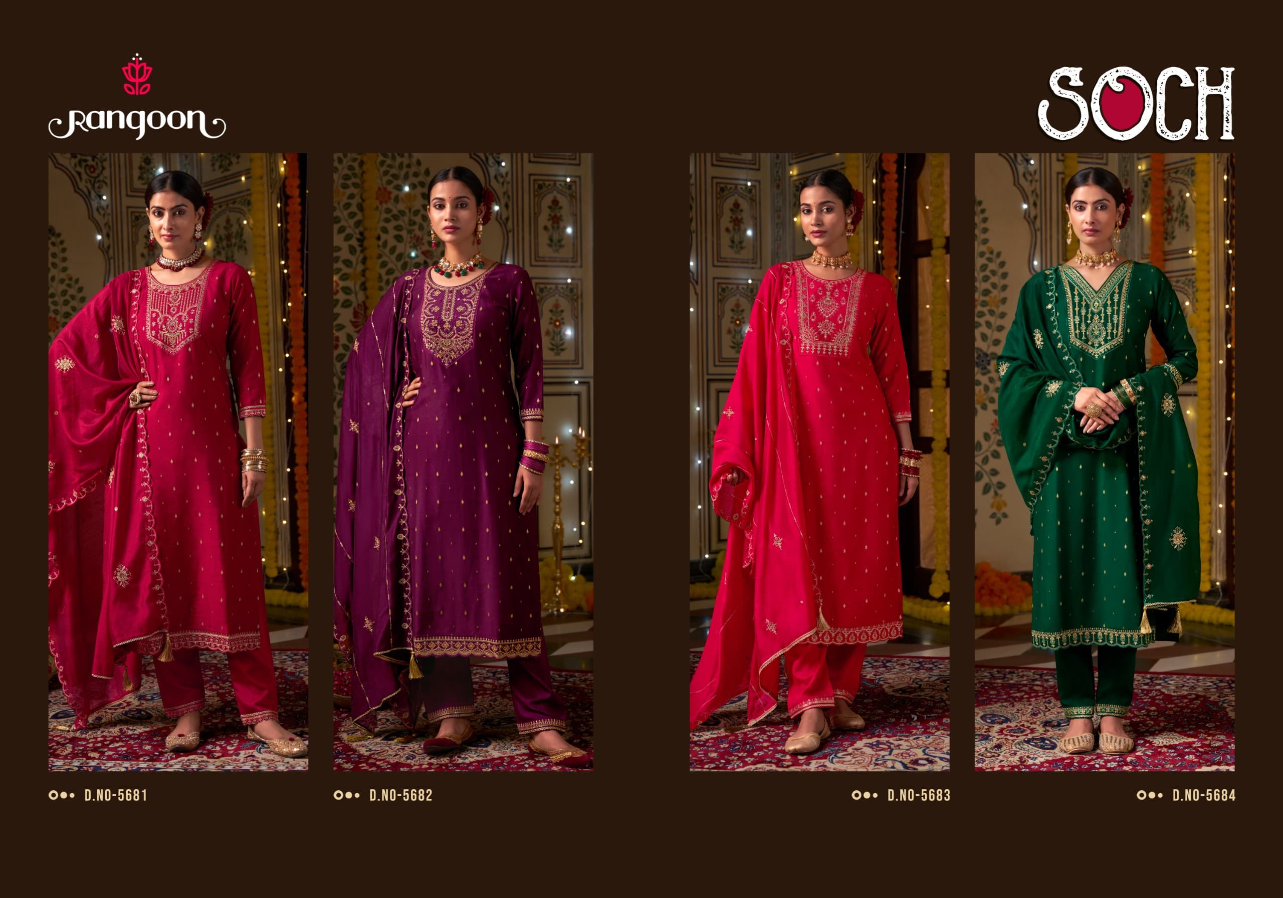 Rangoon Soch Viscose With Fancy Embrodery Work Wholesale Readymade Salwar Suits Catalog - Image 6