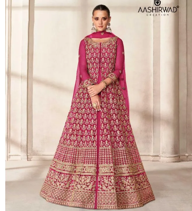 Aashirwad Prisha 9199 Series Net Wholesale Designer Salwar Suit Collection