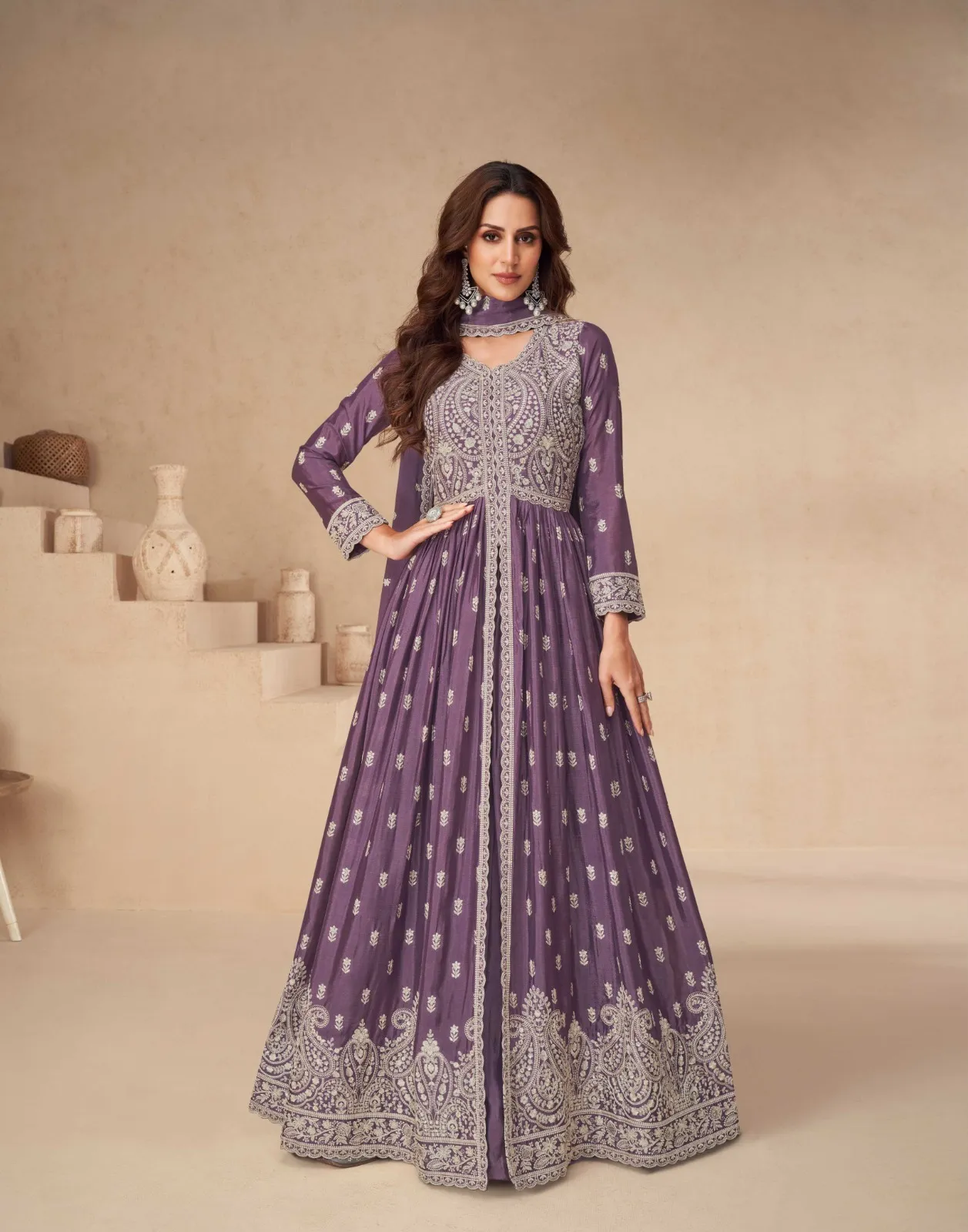 Aashirwad Rakhi Chinon Silk Wholesale Anarkali Salwar Kameez Catalog