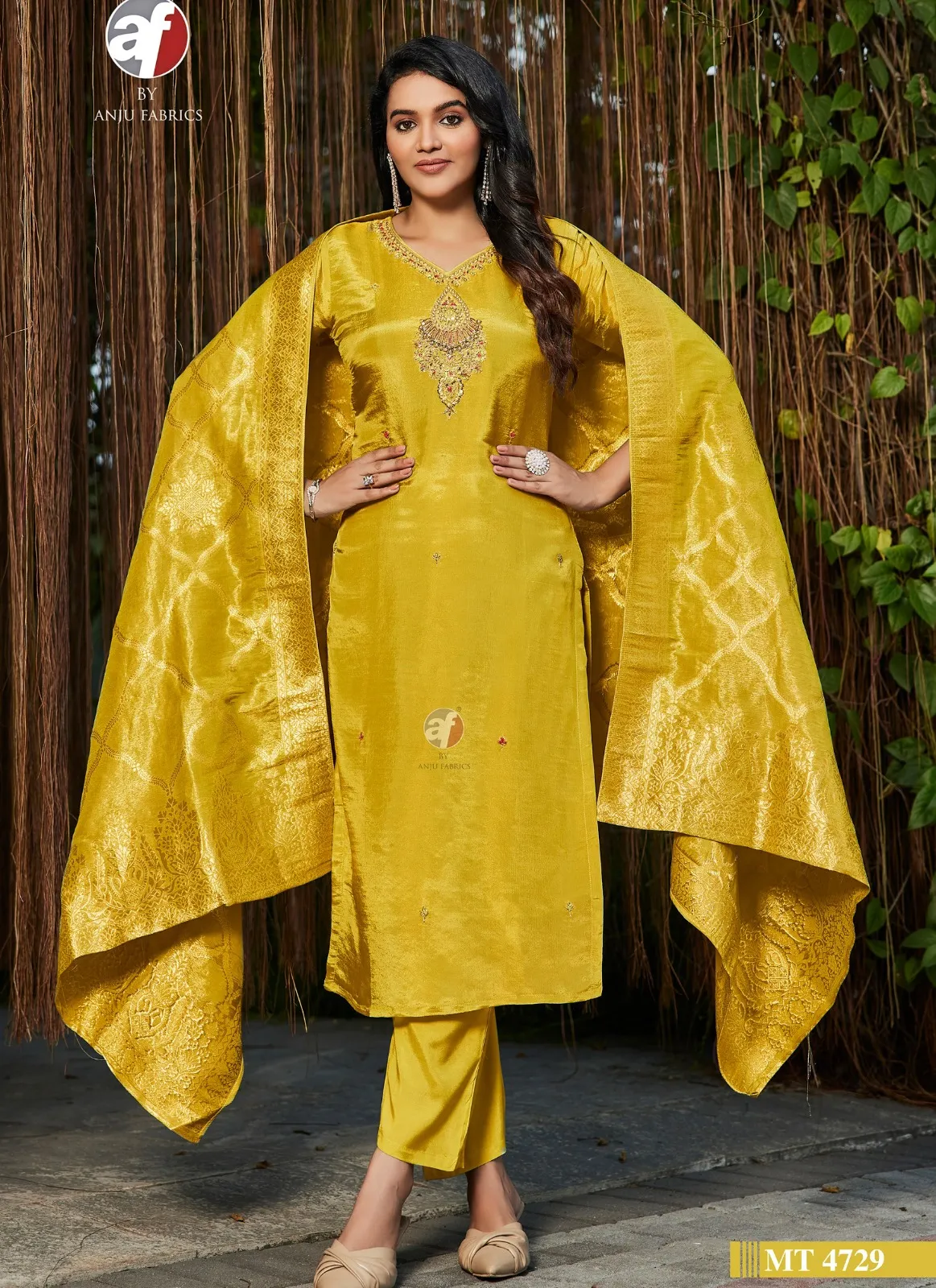 Af Mt4729 Tissue Shimmer Wholesale Readymade Salwar Suit Catalog