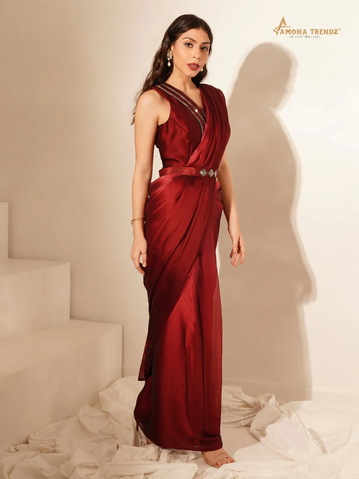 Amoha 101139 Ready To Wear Sarees With Fancy Blouse - Image 3