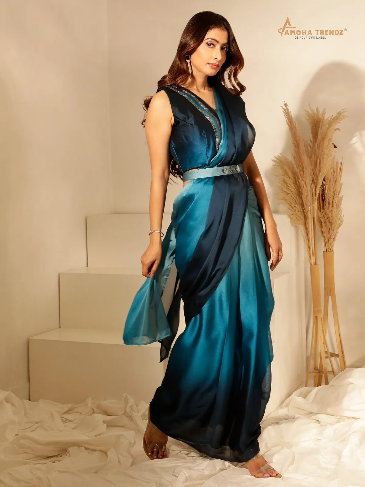 Amoha 101139 Ready To Wear Sarees With Fancy Blouse - Image 6