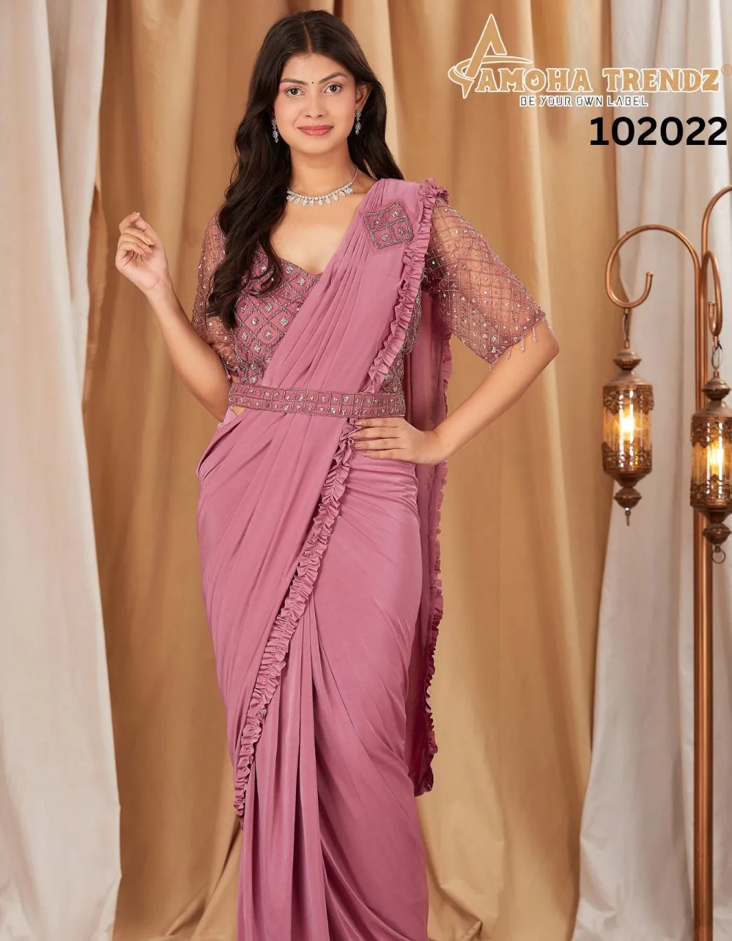 Amoha Trendz 102022 Fancy Imported Wholesale Readymade Sarees Collection