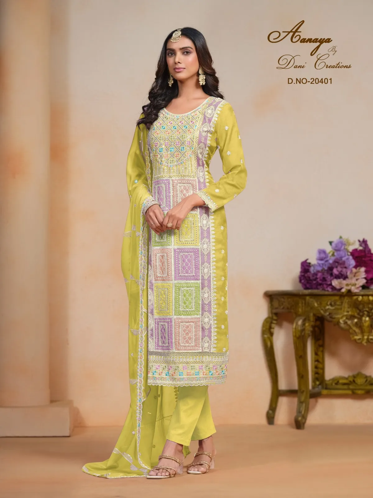 Anaya Embroidery Work  Wholesale Unstitched Salwar Suit Catalog