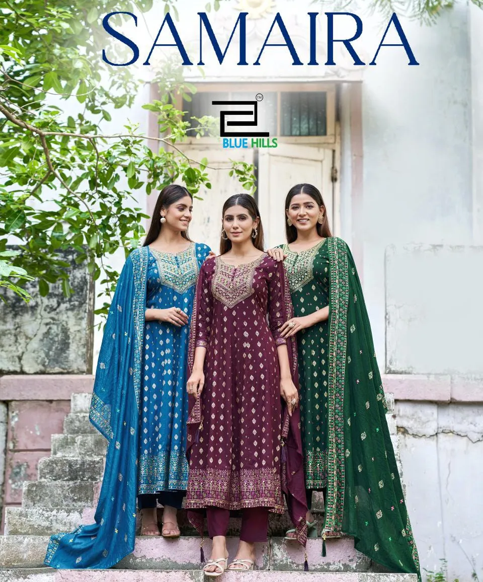 Blue Hills Samaira Rayon 14kg Wholesale Fancy Kurti with Dupatta Catalog