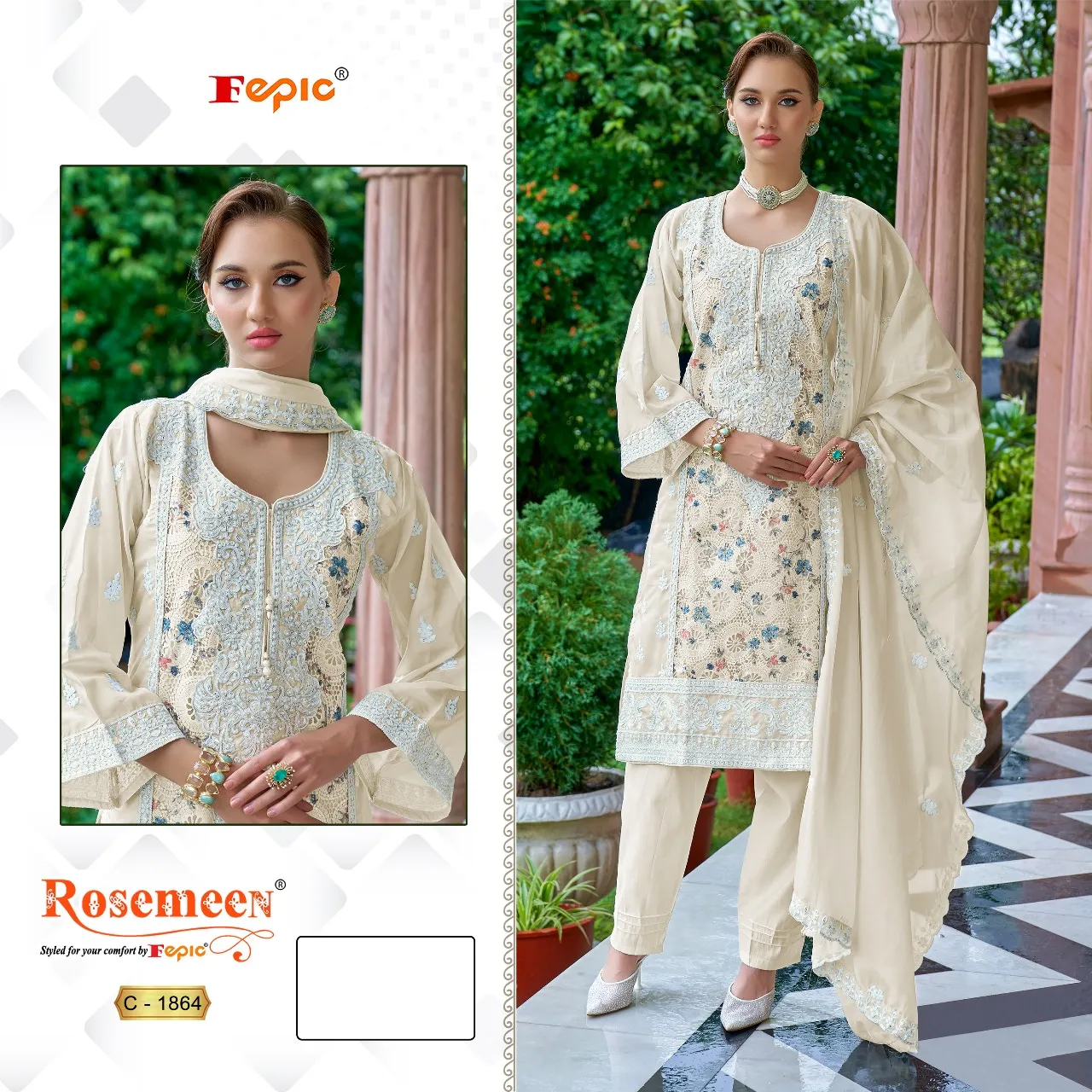 Fepic Rosemin 1864 Organza Pakistani Salwar Suits Catalog