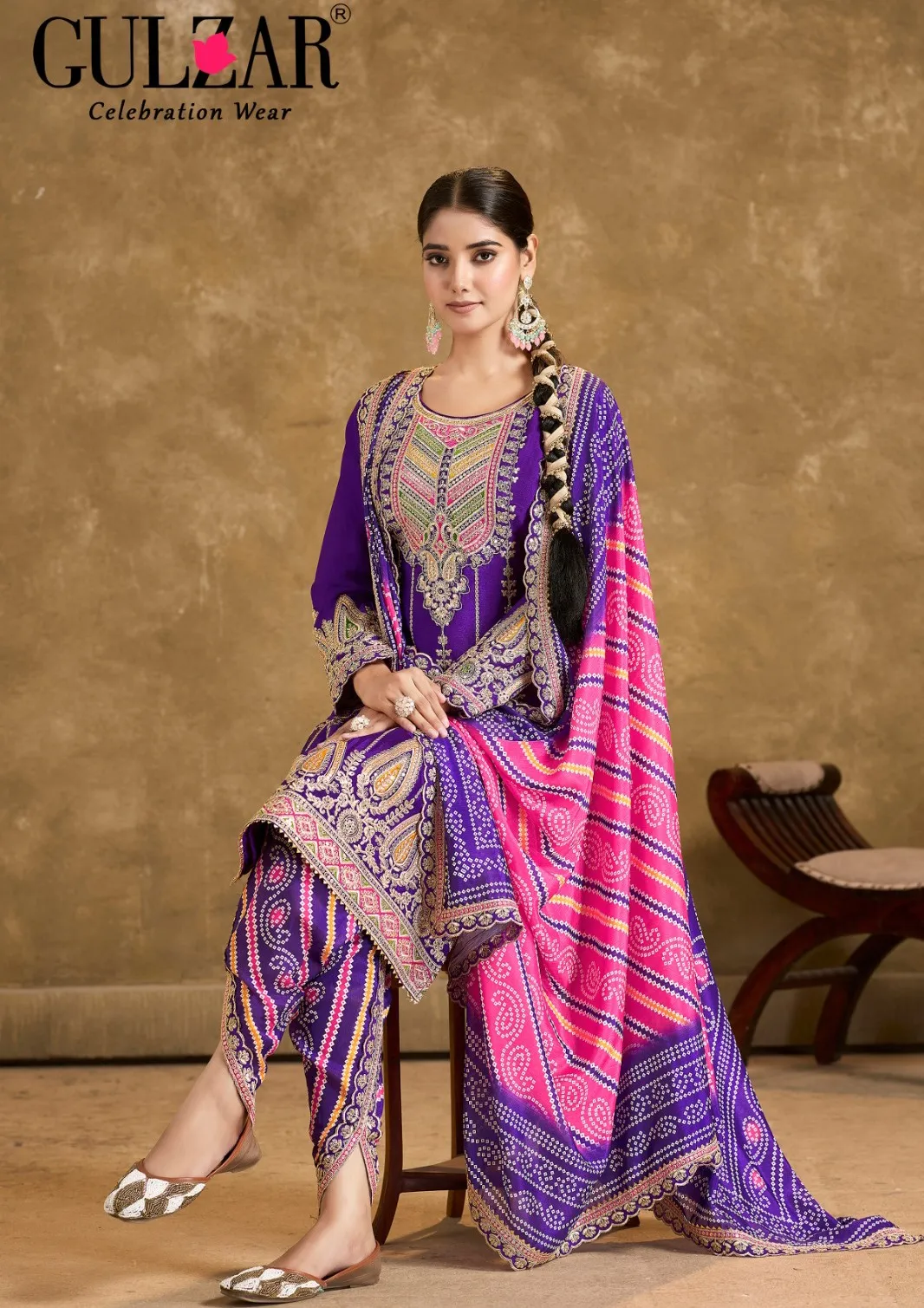 Gulzar Phoolzari-2 2131-2134 Premium Fiber Chinnon Wholesale Designer Readymade Salwar Suit Collection