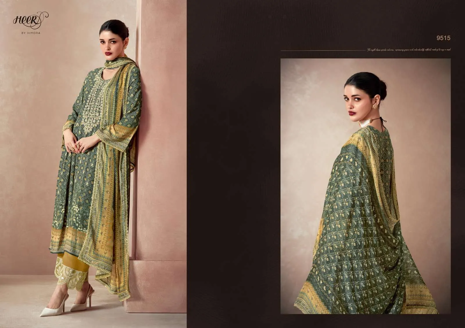 Kimora Fashion Heer Elaheh Pashmina Digital Print With Designer Catalog — Wholesale Dress Material, Kimora wholesale from Surat - Gallery Image 2