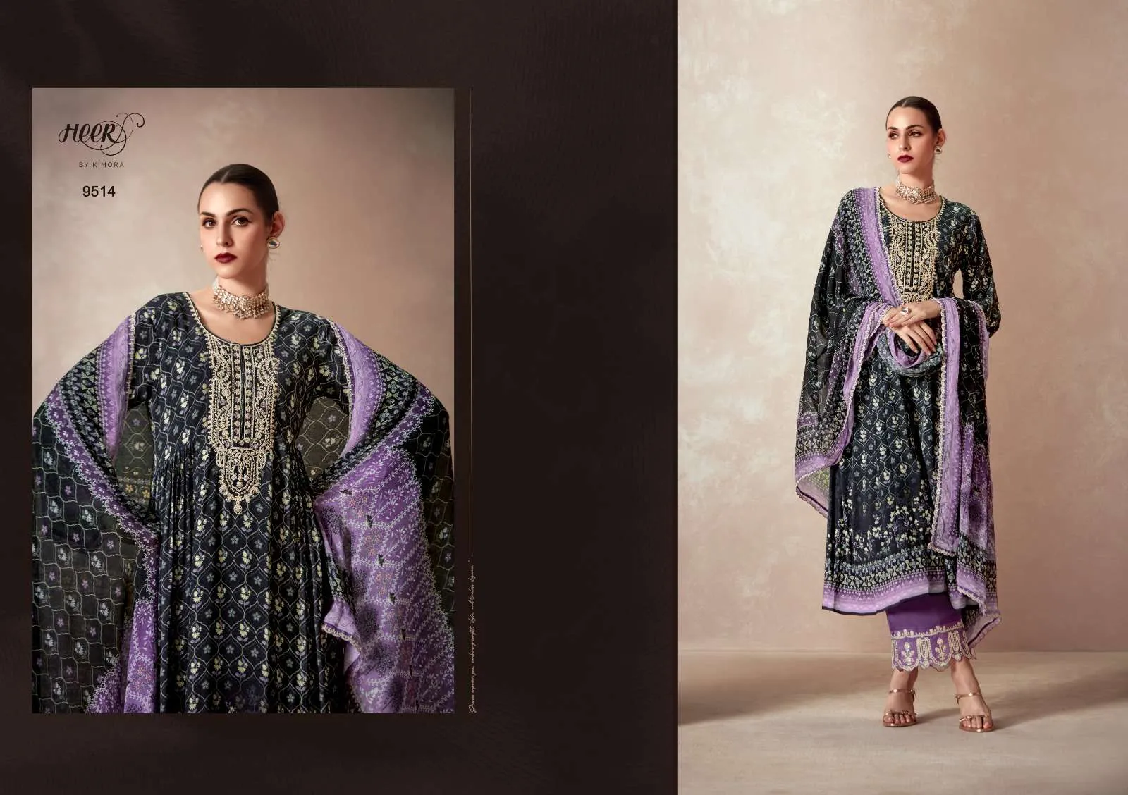 Kimora Fashion Heer Elaheh Pashmina Digital Print With Designer Catalog — Wholesale Dress Material, Kimora wholesale from Surat - Gallery Image 3