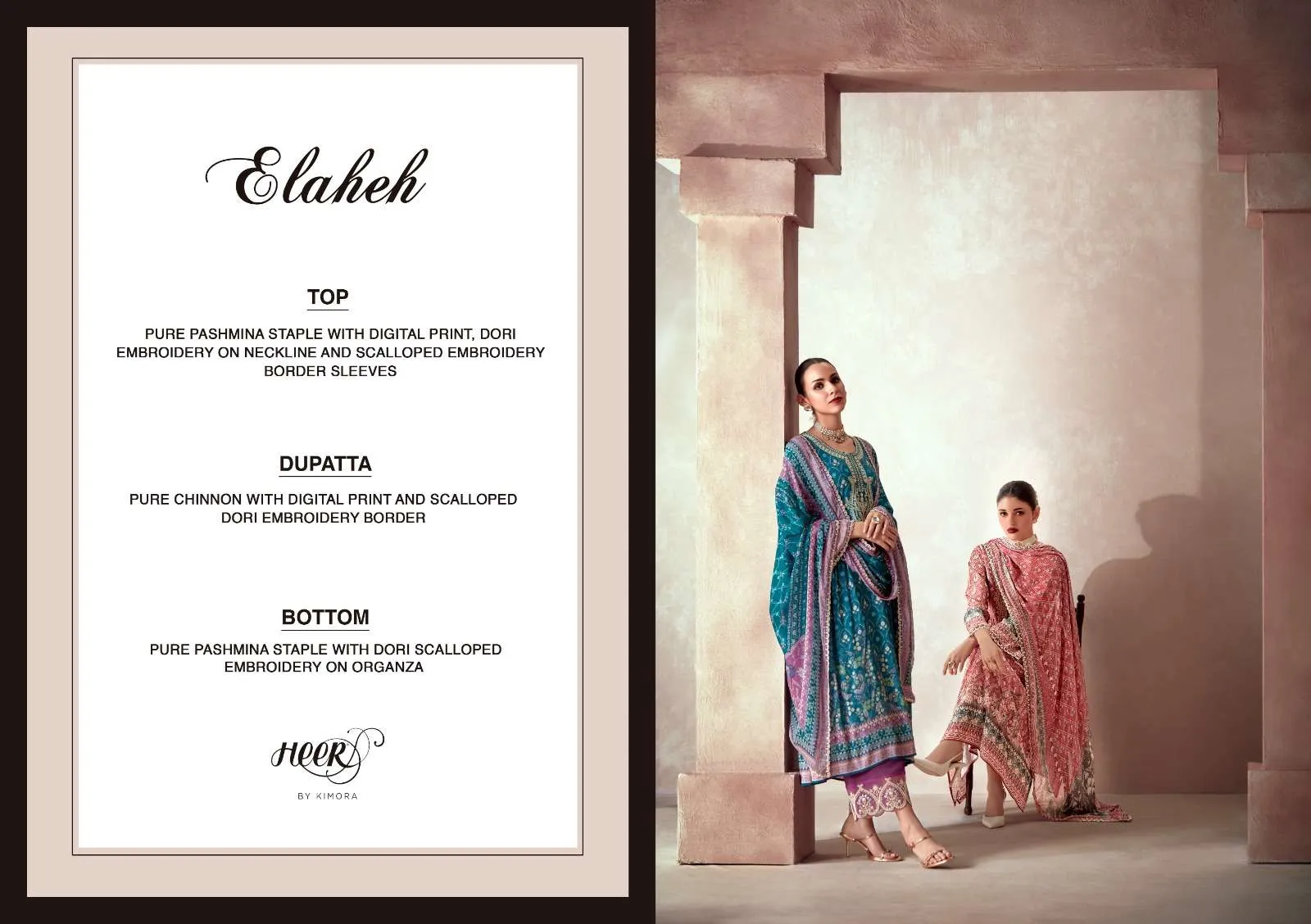Kimora Fashion Heer Elaheh Pashmina Digital Print With Designer Catalog — Wholesale Dress Material, Kimora wholesale from Surat - Gallery Image 4
