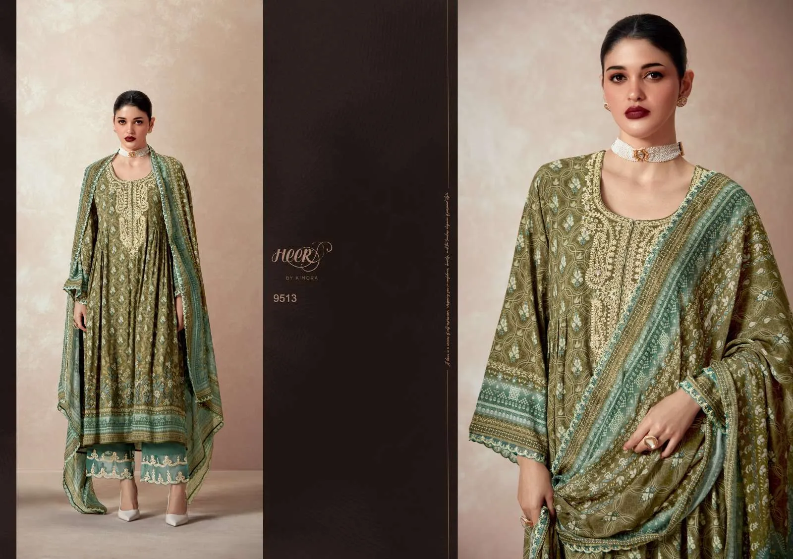 Kimora Fashion Heer Elaheh Pashmina Digital Print With Designer Catalog — Wholesale Dress Material, Kimora wholesale from Surat - Gallery Image 7