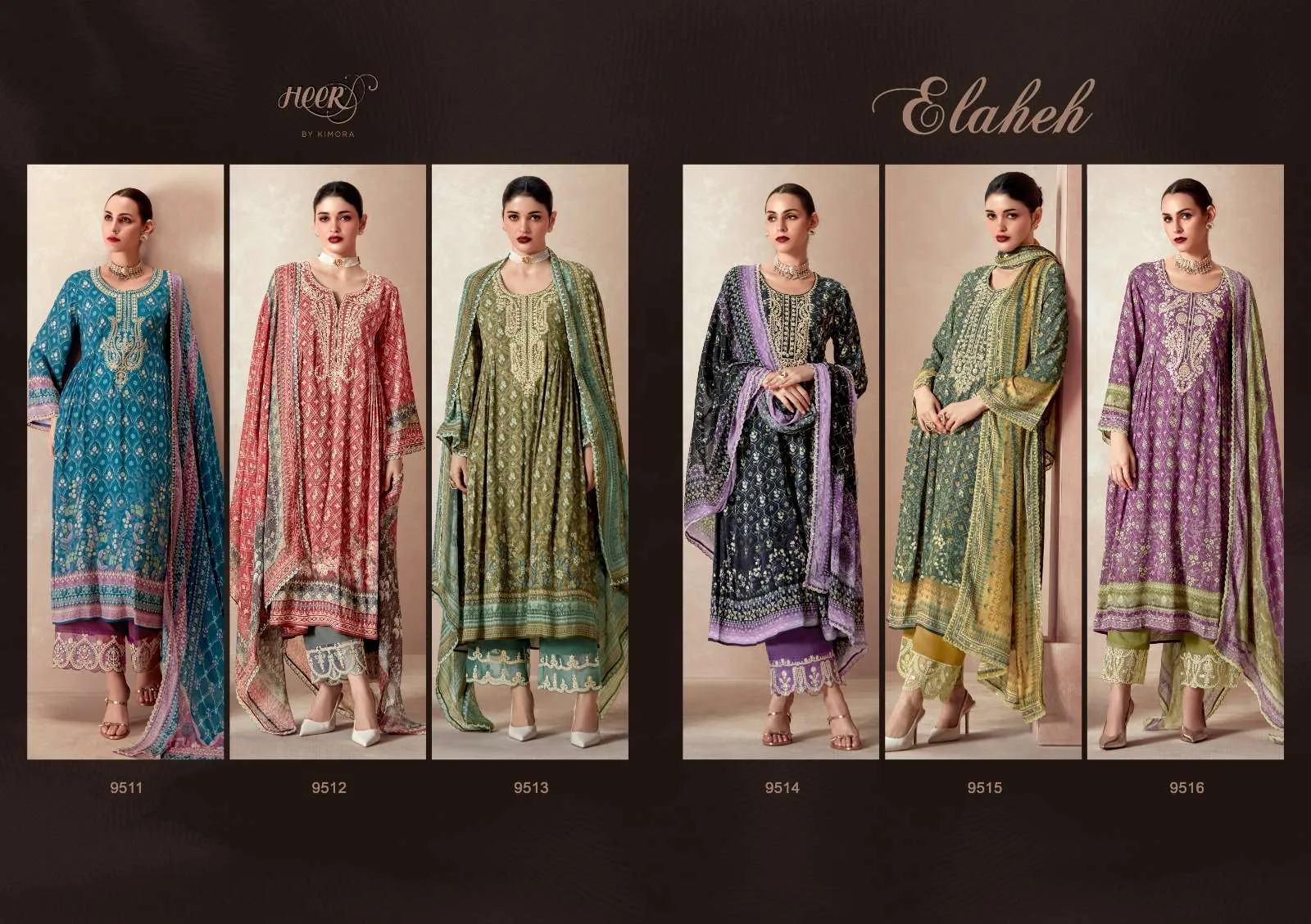 Kimora Fashion Heer Elaheh Pashmina Digital Print With Designer Catalog — Wholesale Dress Material, Kimora wholesale from Surat - Gallery Image 9