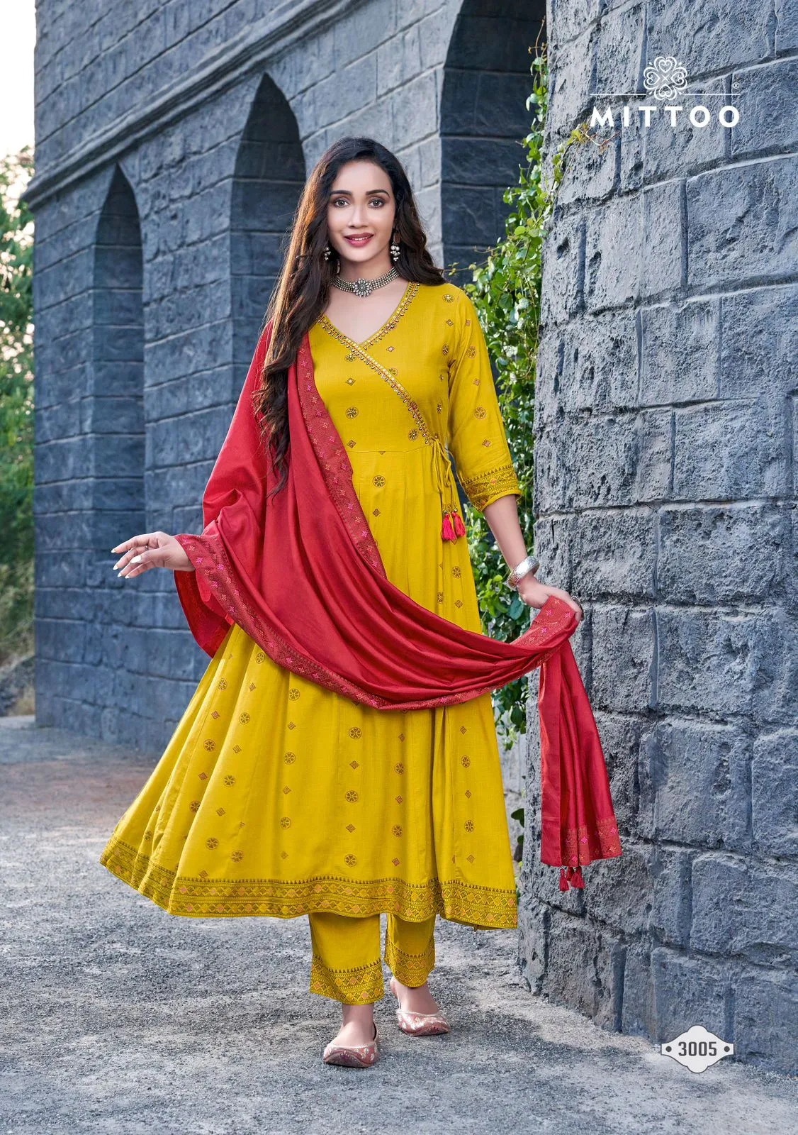 Mitto Nafiza Anarkali  Kurti With 3 Piece Set Catalog