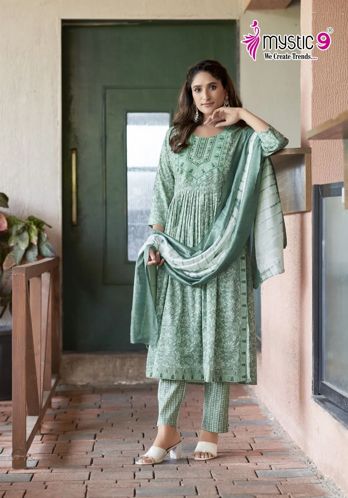 Mystic 9 Sara 12 Rayon Kurti Bottom With Dupatta Wholesale Catalog