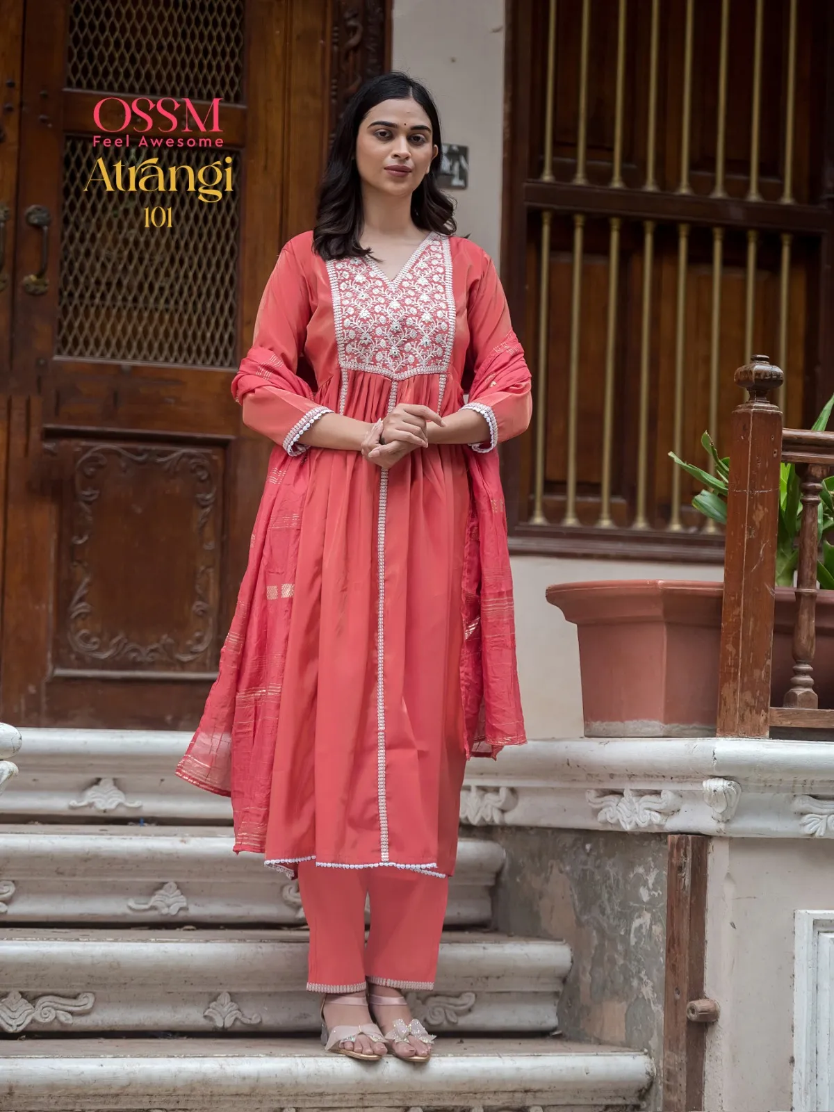 Ossm Atrangi Silk Kurti Pant With Dupatta Catalog