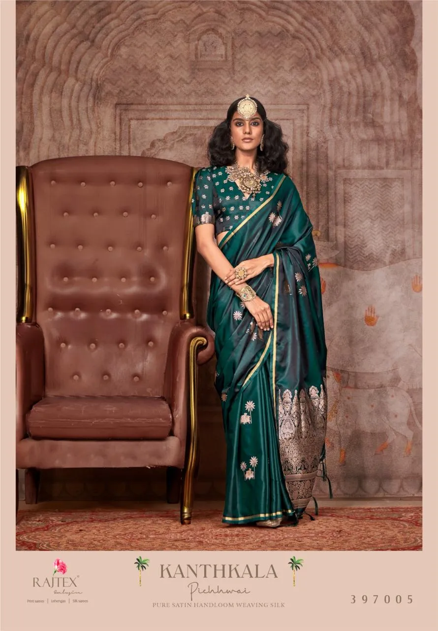 Rajtex Kanthkala Pichhwai Satin Handloom Saree Catalog