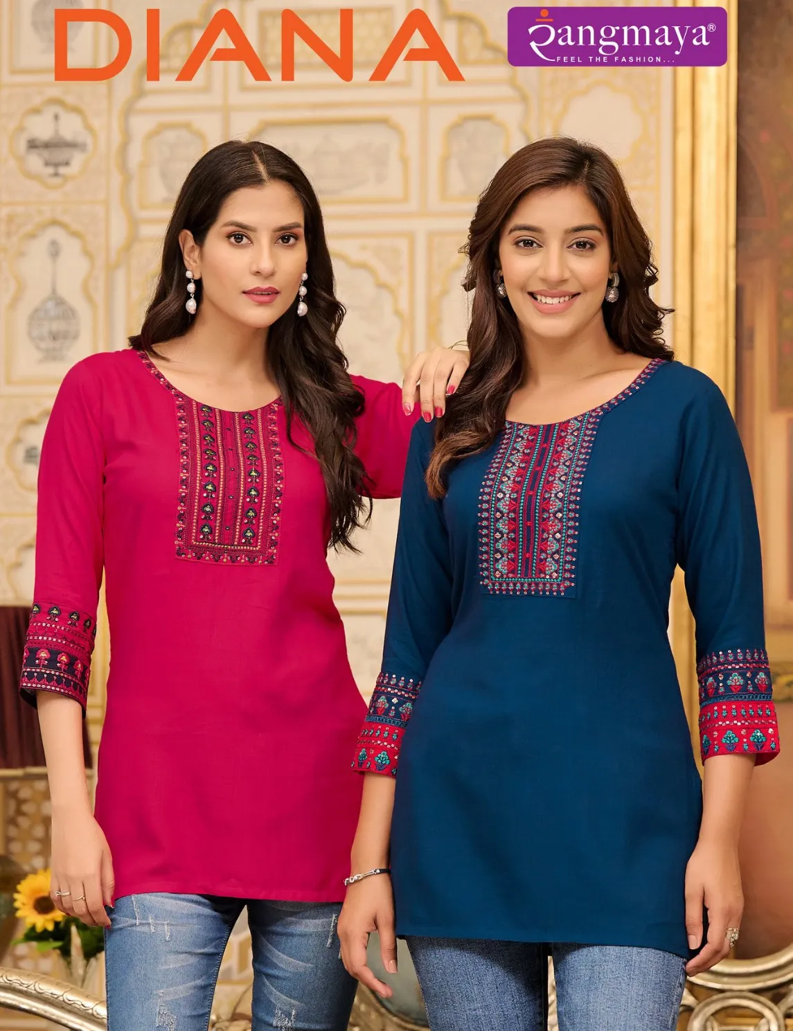 Rangmaya Diana Rayon Wholesale Tunic Short Top Catalog