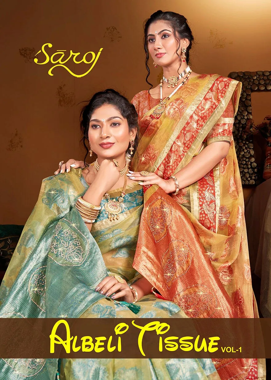 Saroj  Albeli Tissue Silk Wholesale Saree Collection