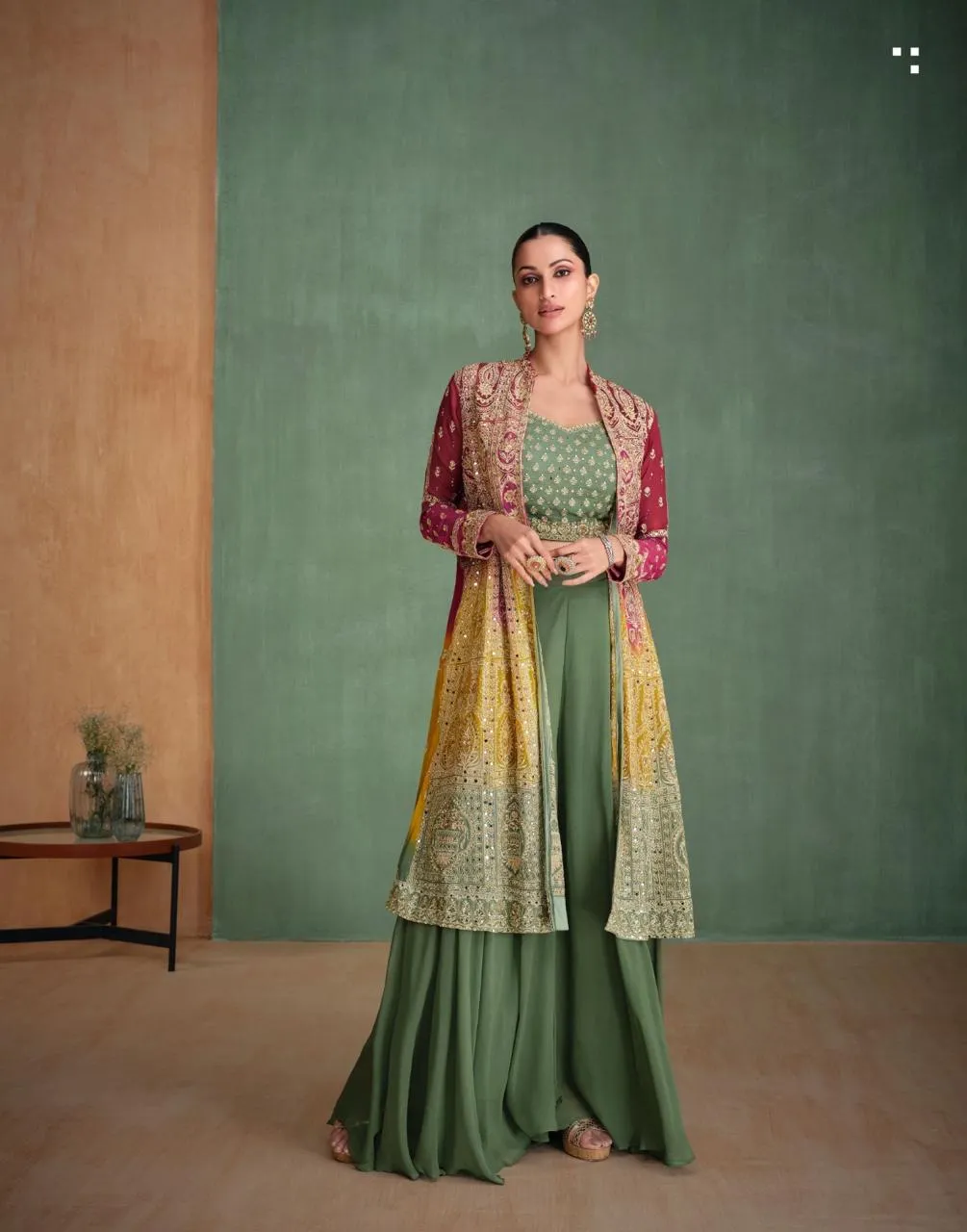 Sayuri Zari Georgette Designer Indo Western Catalog