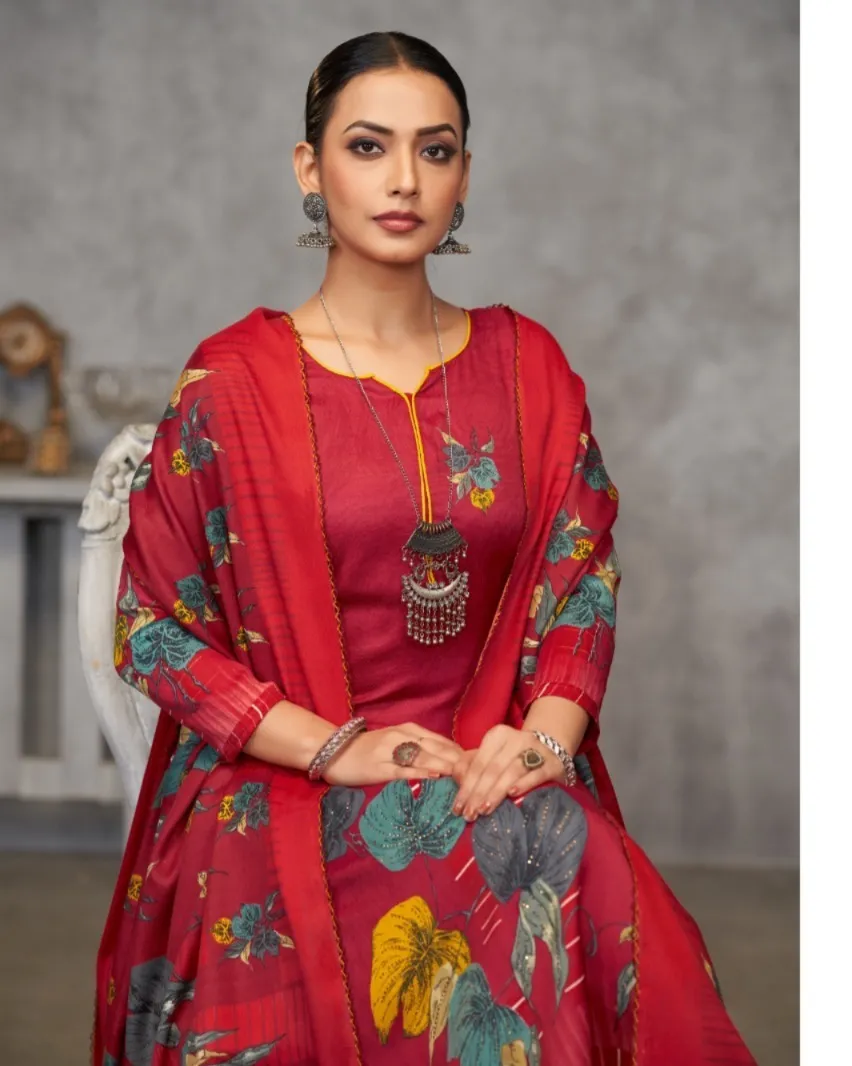 Semina Pashmina Designer Print Wholesale Unstitched Salwar Suit Catalog