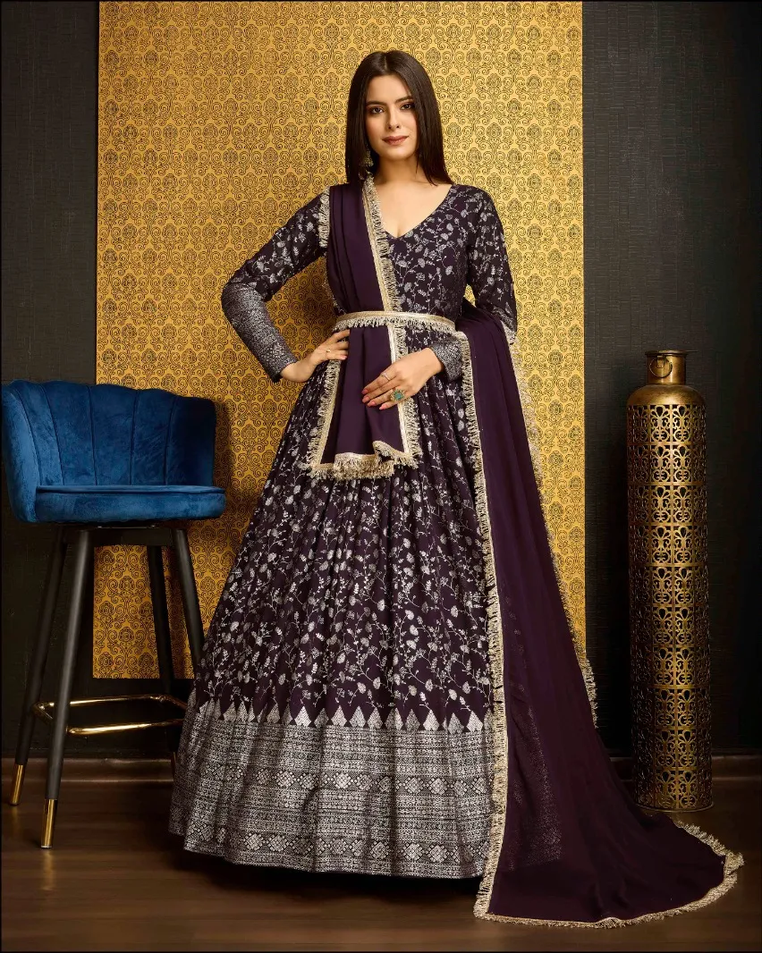 Shubhkala Flory Full Length Gown with Dupatta Collection