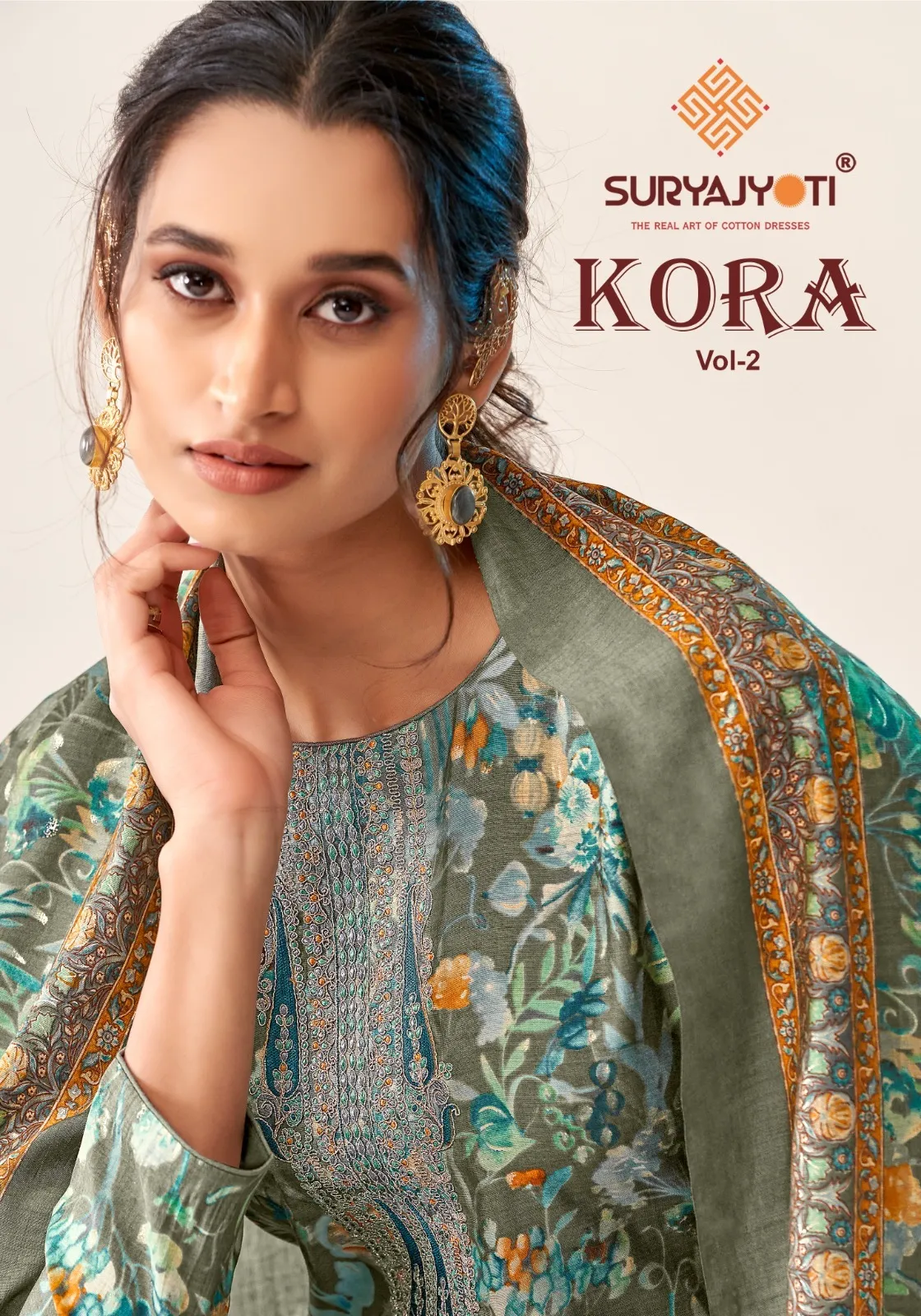 Suryajyoti Kora Vol 2 Embroidered Dress Material Collection