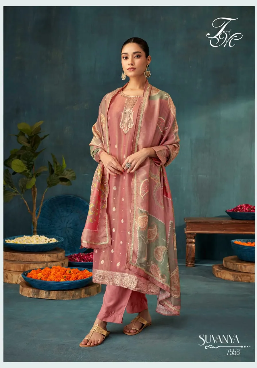 Suvanya Sahiba Fancy Jaquard  Wholesale Unstitched Salwar Suit Catalog