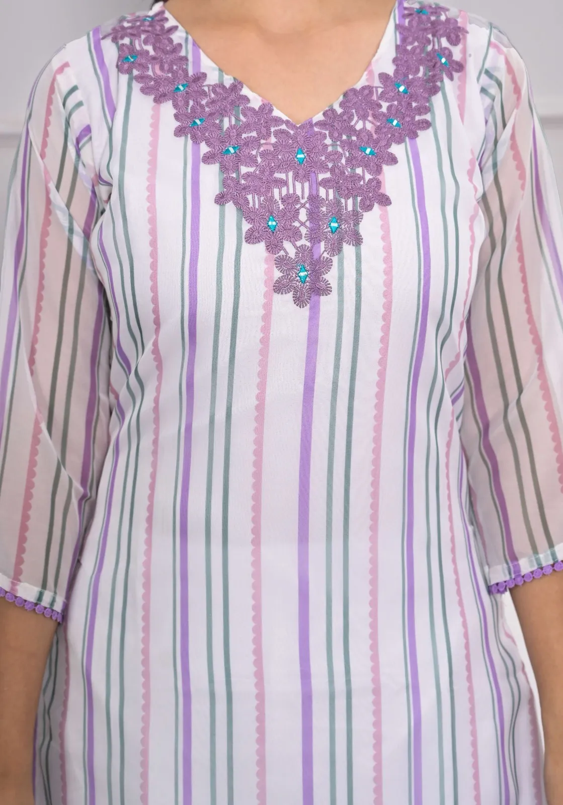 Tanisha Vol 15 Embroidery Work Readymade Kurti Pant With Dupatta — Wholesale Readymade Suit, Vardan Ethnic wholesale from Surat — view 2