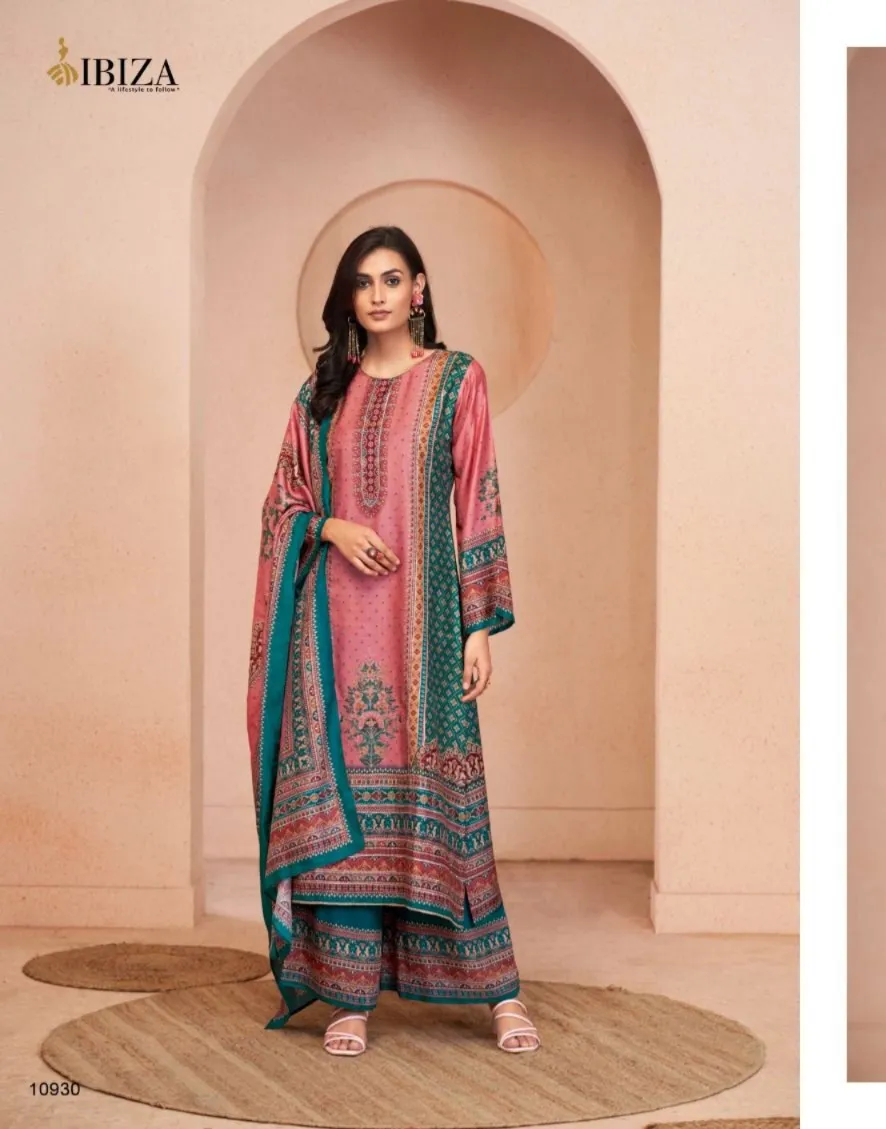 Umber Muslin Digital Print Wholesale Unstitched Salwar Suit Collection — Wholesale Dress Material, Ibiza wholesale from Surat — view 1