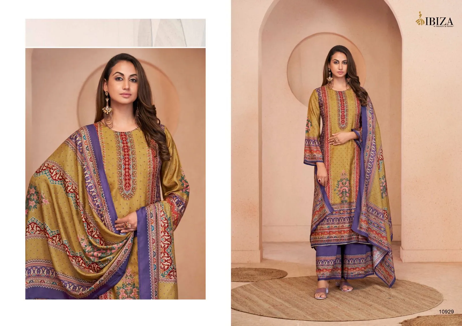 Umber Muslin Digital Print Wholesale Unstitched Salwar Suit Collection — Wholesale Dress Material, Ibiza wholesale from Surat - Gallery Image 3
