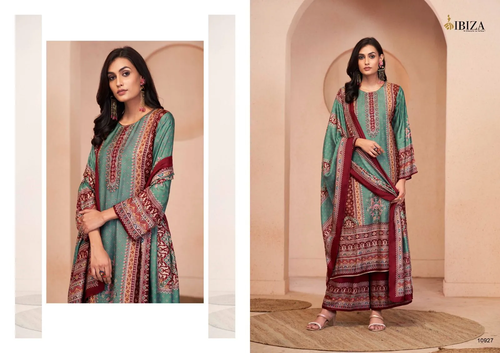 Umber Muslin Digital Print Wholesale Unstitched Salwar Suit Collection — Wholesale Dress Material, Ibiza wholesale from Surat - Gallery Image 4