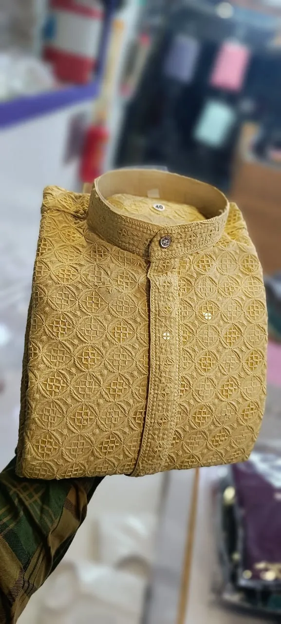 Vardan Ethnic Wedding Rayon Chikan work Wholesale Designer Kurta Pajama Collection