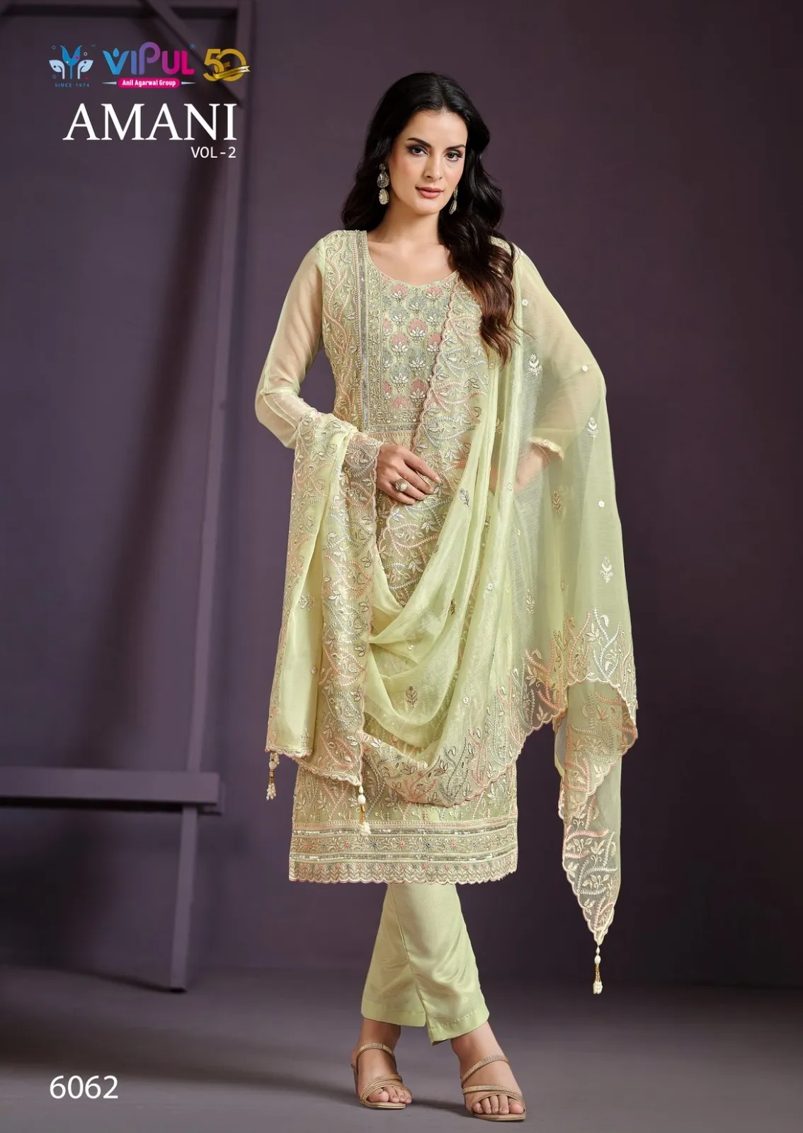 Vipul Amani vol 2 Lucknovi Embroidery Designer Suit Catalog