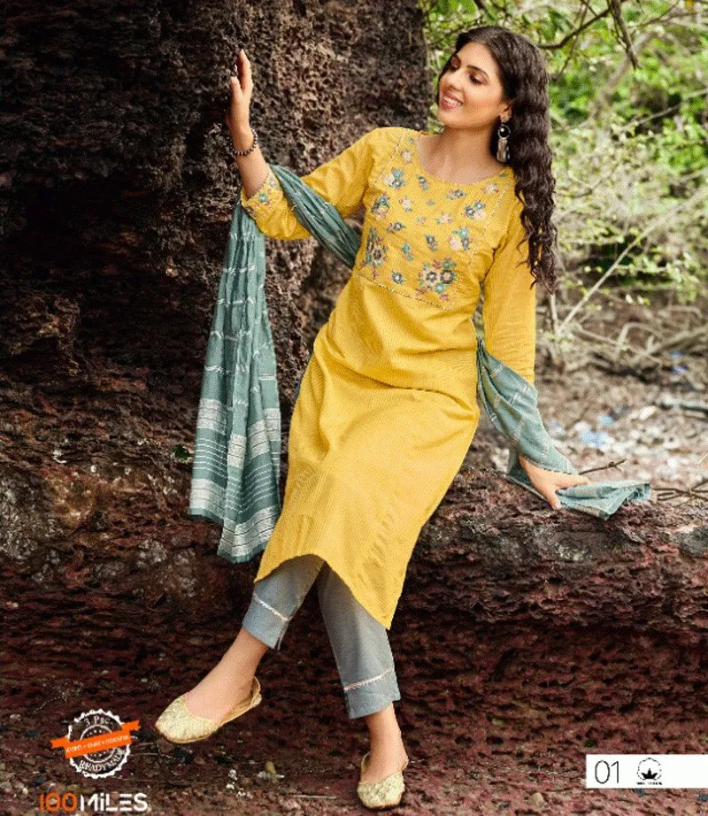 100 Miles Himani Cotton Wholesale Readymade Salwar Suit Collection