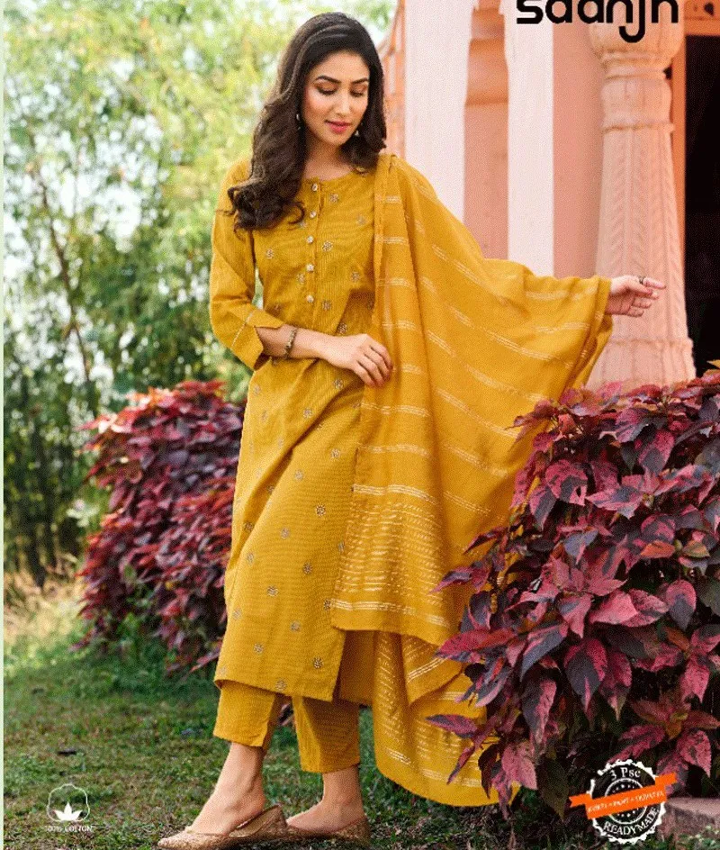 100 Miles Saanjh Fancy Cotton Wholesale Readymade Salwar Suit Collection