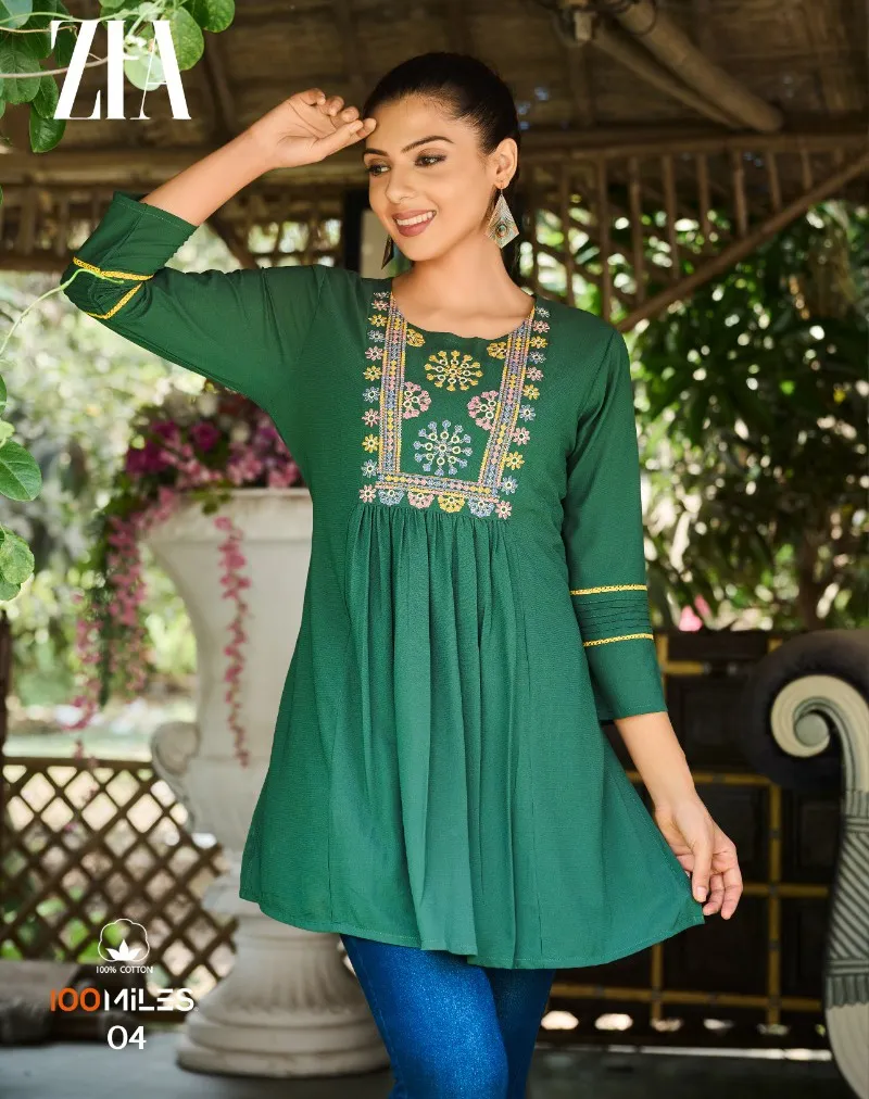 100 Miles Zia Premium Georgette Wholesale Fancy Kurtis Collection